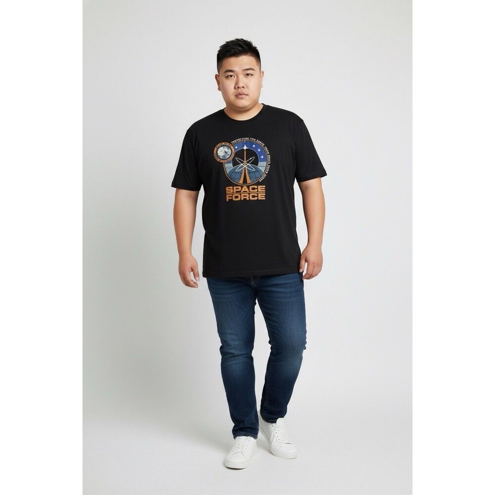 Netflix Space Force Black Men’s Graphic T-shirt 3XL Protecting The Earth From